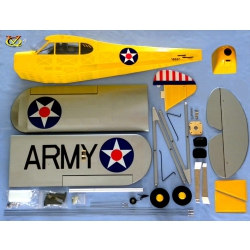 Samolot Piper J3 - CUB  (klasa 46 EP-GP)(U.S. ARMY yellow/żółty) ARF - VQ-Models